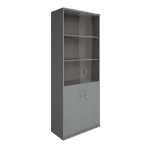 А.СТ-1.2(Серый) Шкаф высокий широкий закрытый со стеклом А.СТ-1.2 (770x365x1975)
