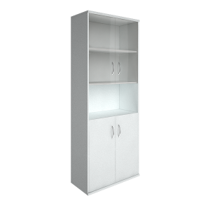 А.СТ-1.4(Белый) Шкаф высокий широкий закрытый со стеклом А.СТ-1.4 (770x365x1975)