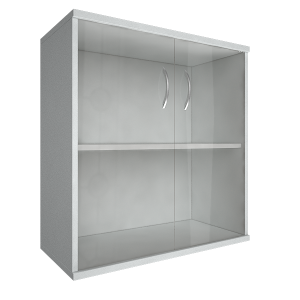 А.СТ-3.2(Белый) Шкаф широкий низкий со стеклом 770x365x823