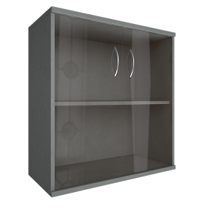 А.СТ-3.2(Серый) Шкаф широкий низкий со стеклом 770x365x823
