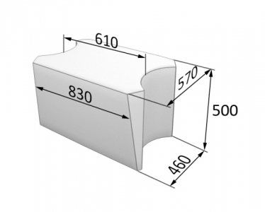 Секция средняя короткая Mol1 (830х570х500) Секция средняя короткая Mol1 (830х570х500)