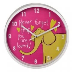 978601 Настенные часы HAMA Elephant H-123171, розовый