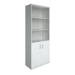 А.СТ-1.2(Белый) Шкаф высокий широкий закрытый со стеклом А.СТ-1.2 (770x365x1975)