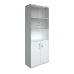 А.СТ-1.4(Белый) Шкаф высокий широкий закрытый со стеклом А.СТ-1.4 (770x365x1975)