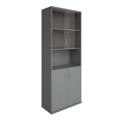 А.СТ-1.4(Серый) Шкаф высокий широкий закрытый со стеклом А.СТ-1.4 (770x365x1975)