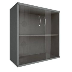 А.СТ-3.2(Серый) Шкаф широкий низкий со стеклом 770x365x823