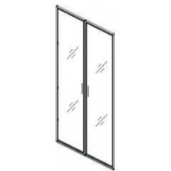 Двери стеклянные в алюминиевой раме высокие (447х20х2016)